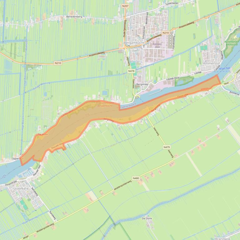 Kaart van postcodegebied 2959AK.