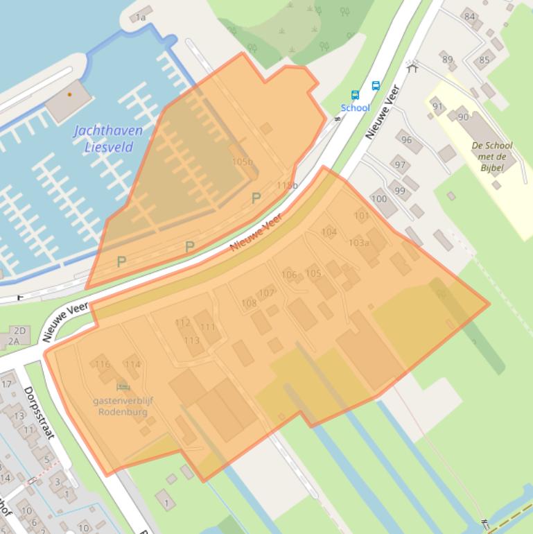 Kaart van postcodegebied 2959AN.