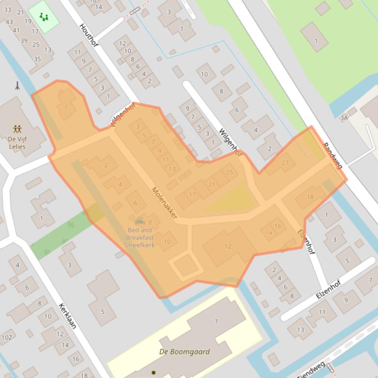 Kaart van postcodegebied 2959AS.