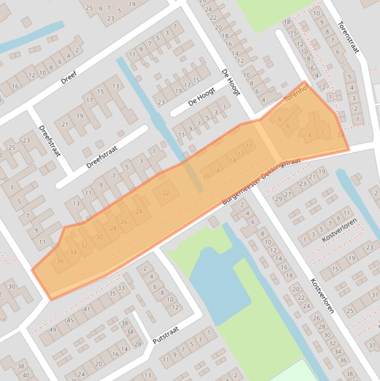 Kaart van postcodegebied 2959BD.
