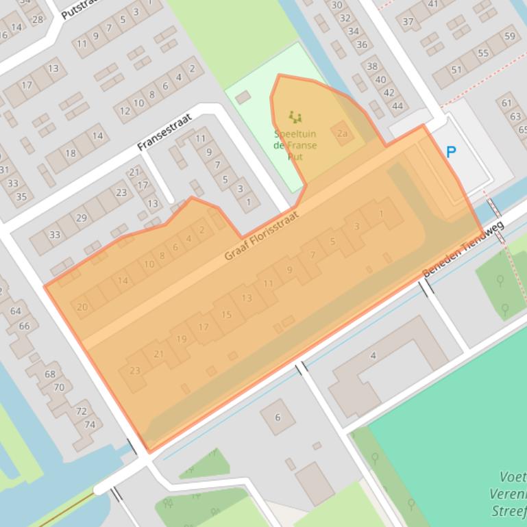 Kaart van postcodegebied 2959BN.