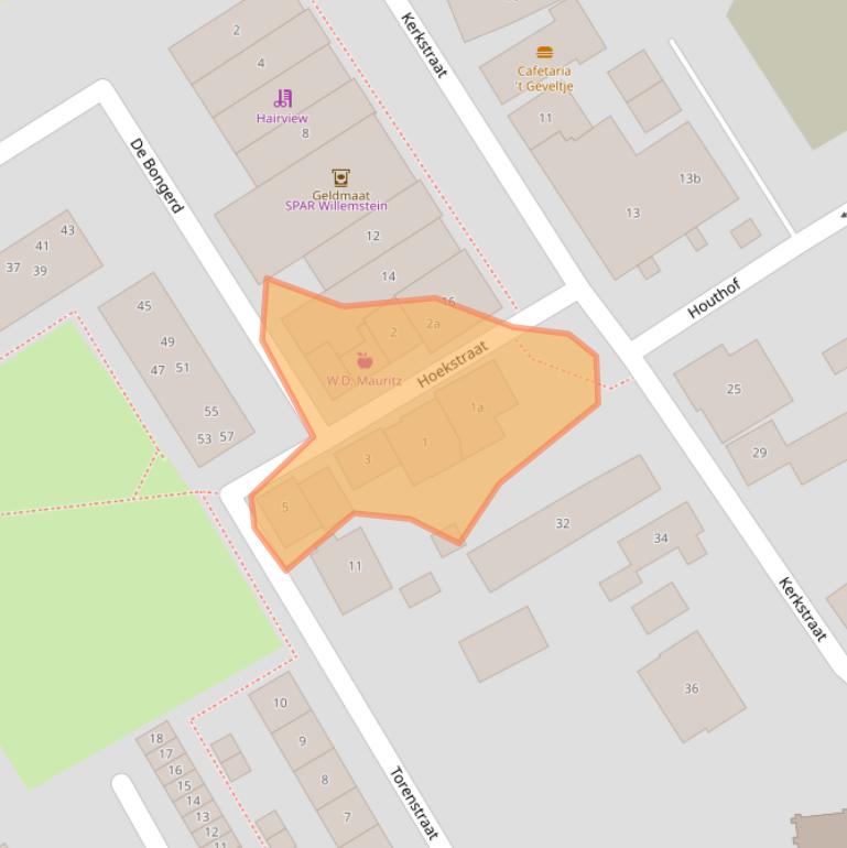 Kaart van postcodegebied 2959BP.