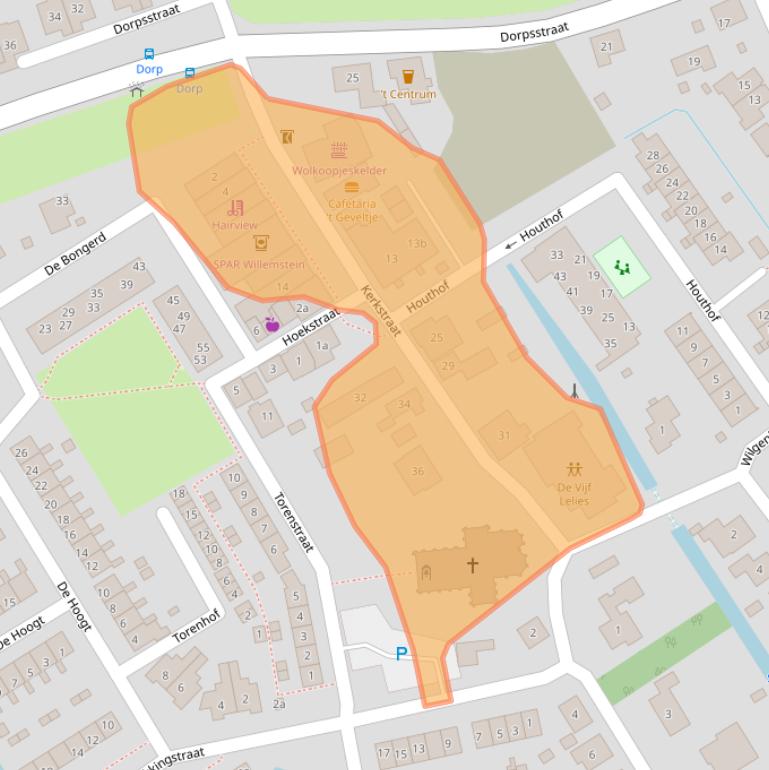 Kaart van postcodegebied 2959BS.