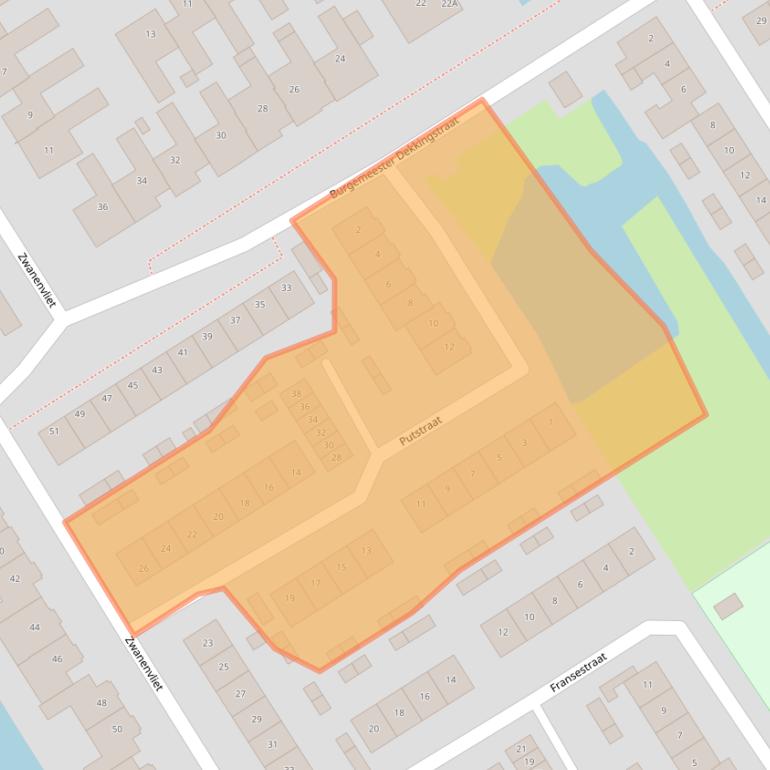 Kaart van postcodegebied 2959CA.