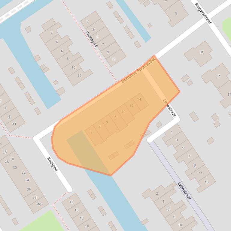 Kaart van postcodegebied 2959CK.