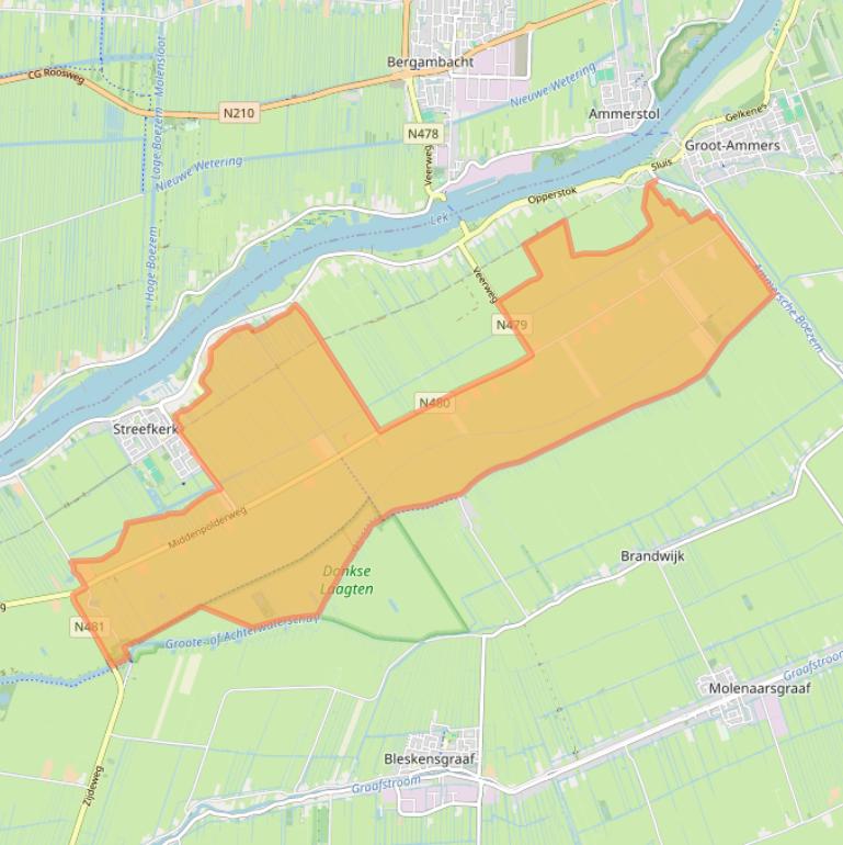 Kaart van postcodegebied 2959LB.