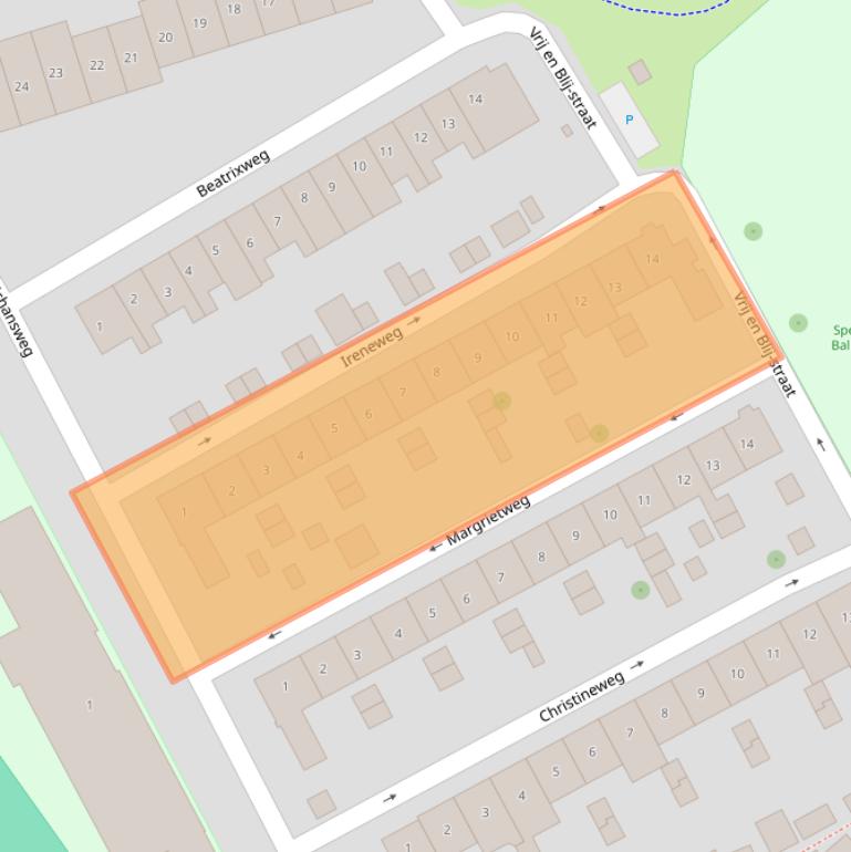 Kaart van postcodegebied 2961AC.