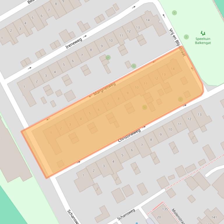 Kaart van postcodegebied 2961AH.