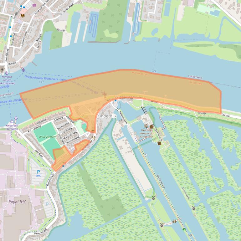 Kaart van postcodegebied 2961AK.