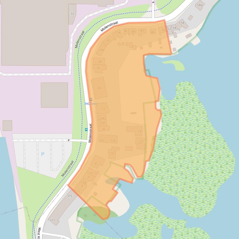 Kaart van postcodegebied 2961AL.