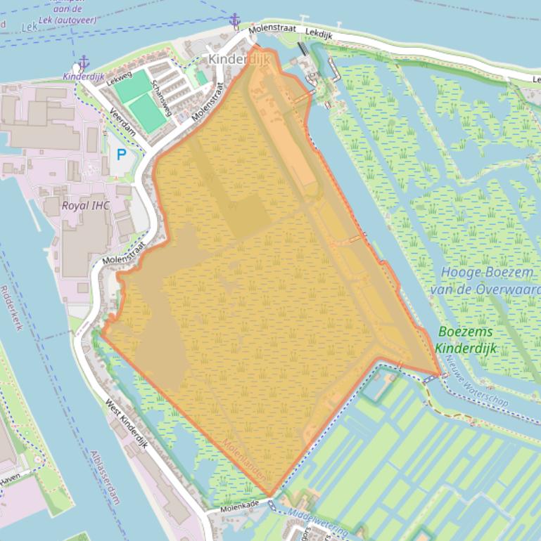 Kaart van postcodegebied 2961AS.