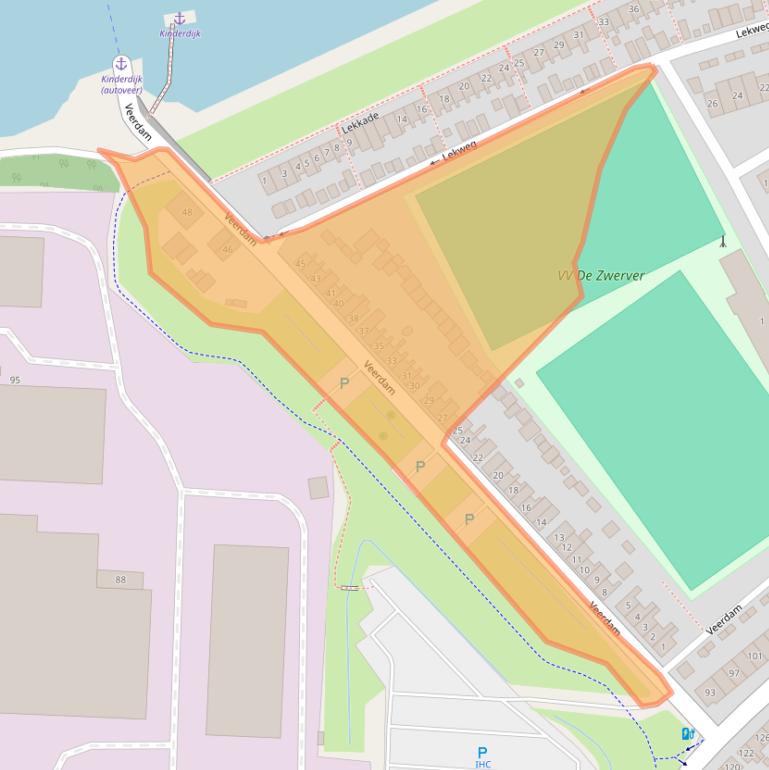 Kaart van postcodegebied 2961AZ.