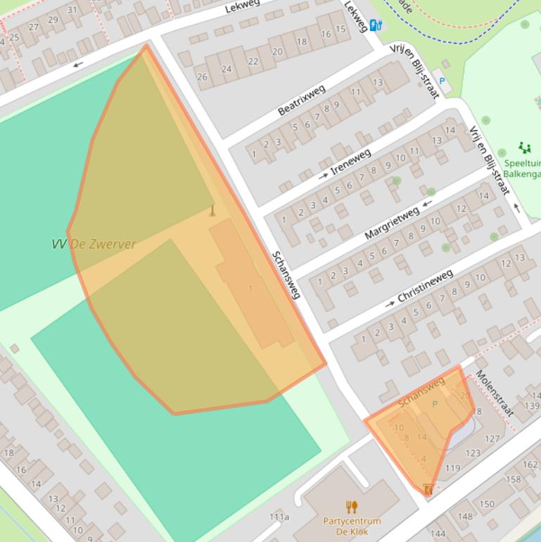 Kaart van postcodegebied 2961BA.