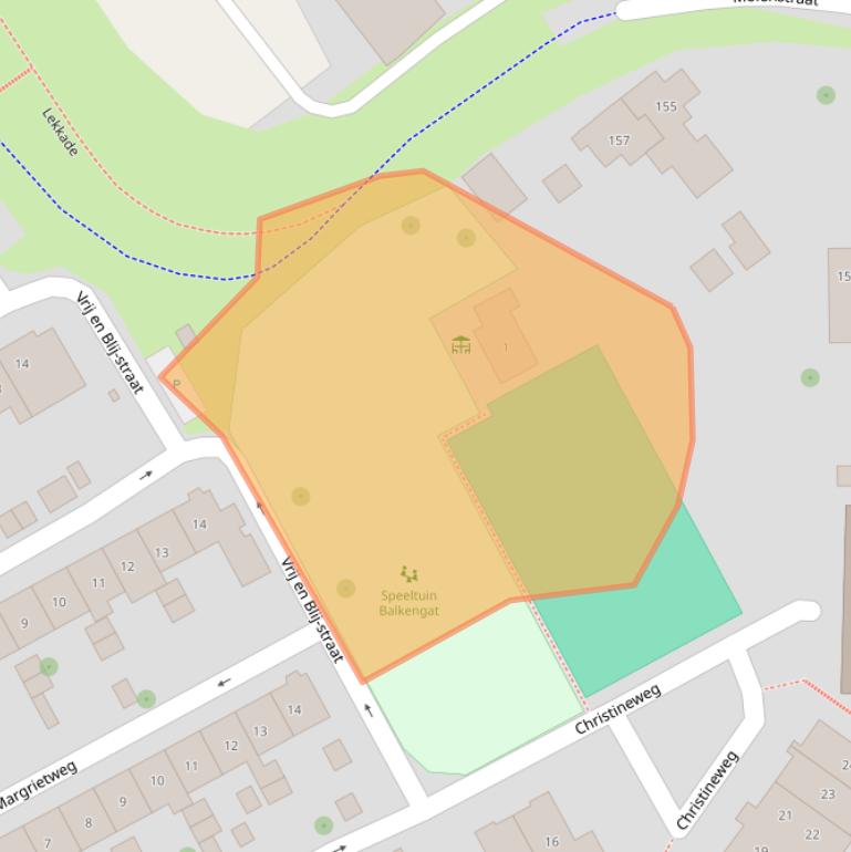 Kaart van postcodegebied 2961BZ.