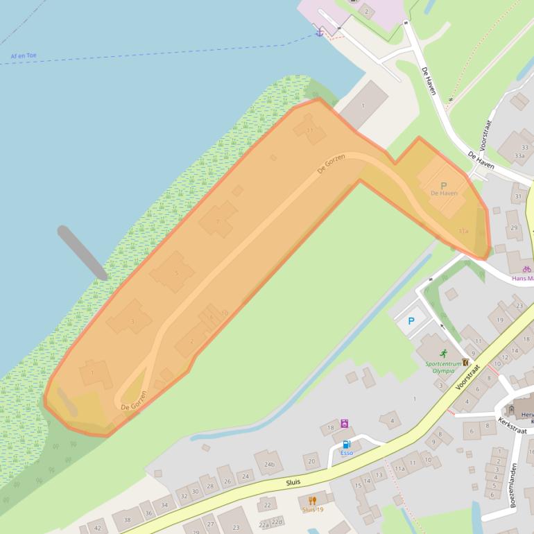 Kaart van postcodegebied 2964AA.