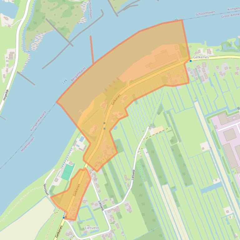 Kaart van postcodegebied 2964AC.