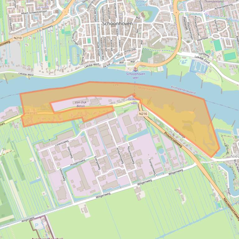 Kaart van postcodegebied 2964AD.