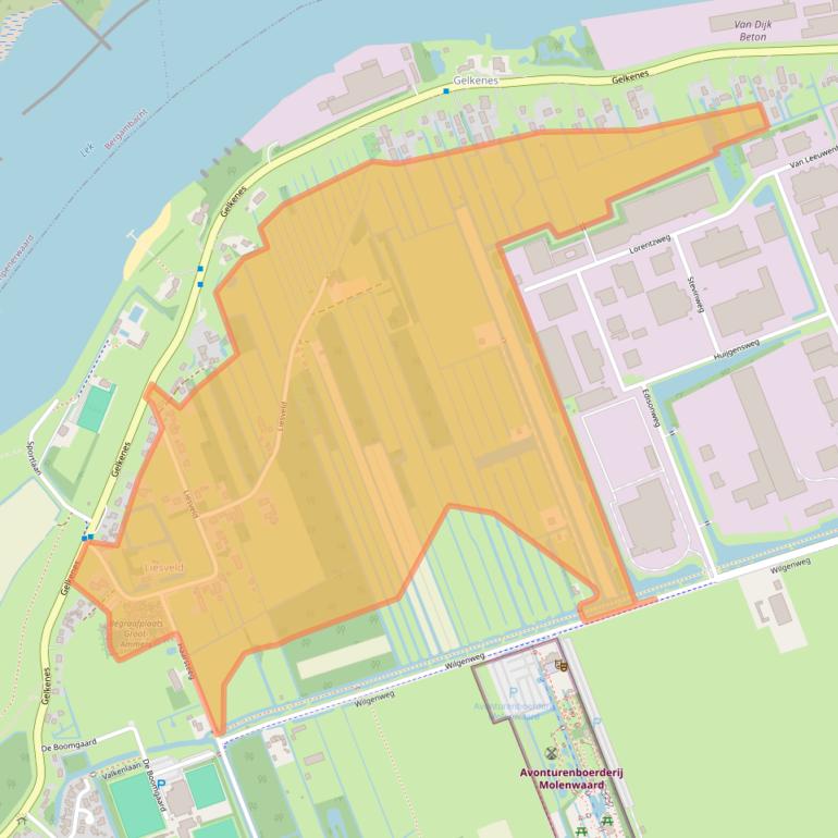 Kaart van postcodegebied 2964AG.