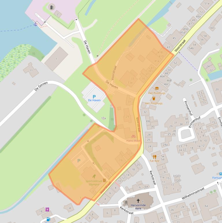 Kaart van postcodegebied 2964AH.