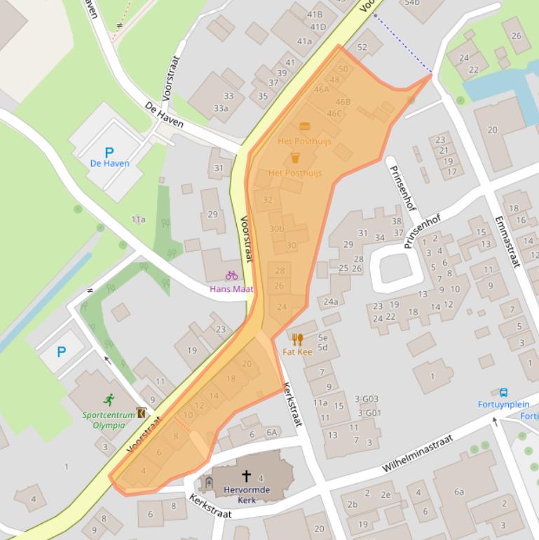 Kaart van postcodegebied 2964AK.
