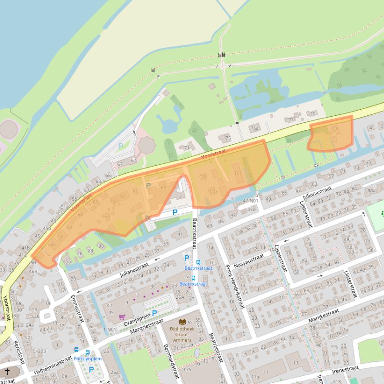 Kaart van postcodegebied 2964AL.