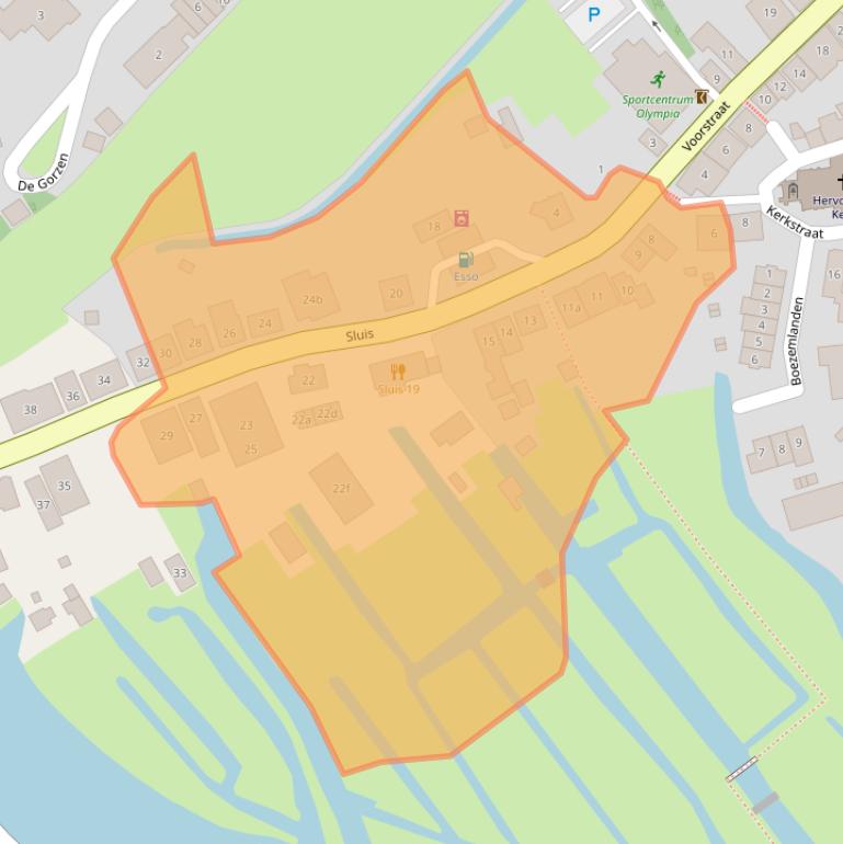 Kaart van postcodegebied 2964AR.