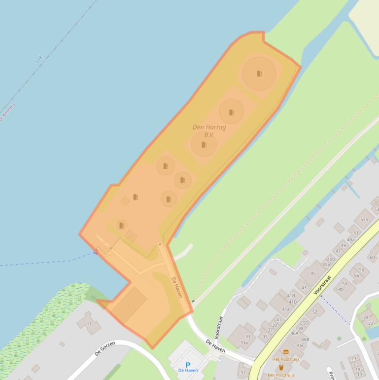 Kaart van postcodegebied 2964AW.