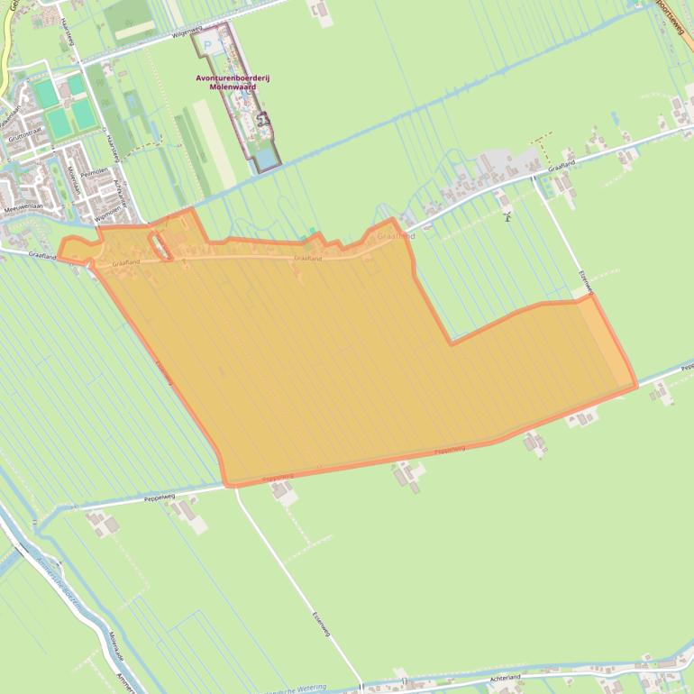 Kaart van postcodegebied 2964BJ.