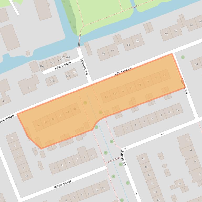 Kaart van postcodegebied 2964BR.