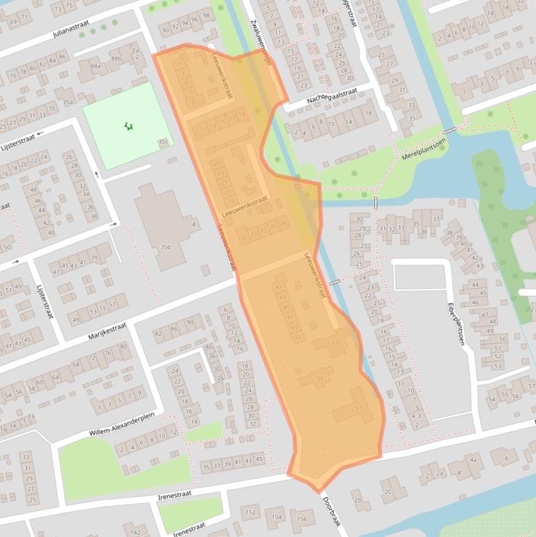 Kaart van postcodegebied 2964CA.