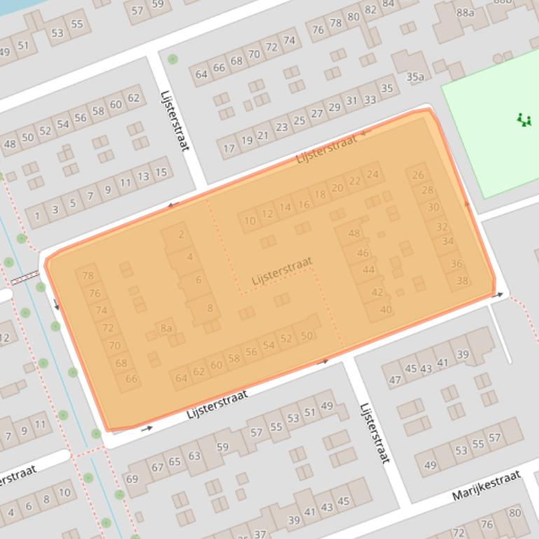 Kaart van postcodegebied 2964CD.