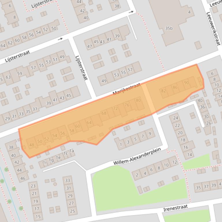 Kaart van postcodegebied 2964CJ.
