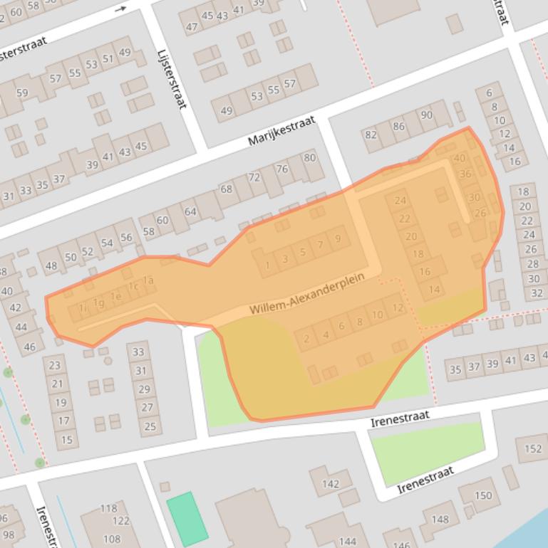 Kaart van postcodegebied 2964CM.