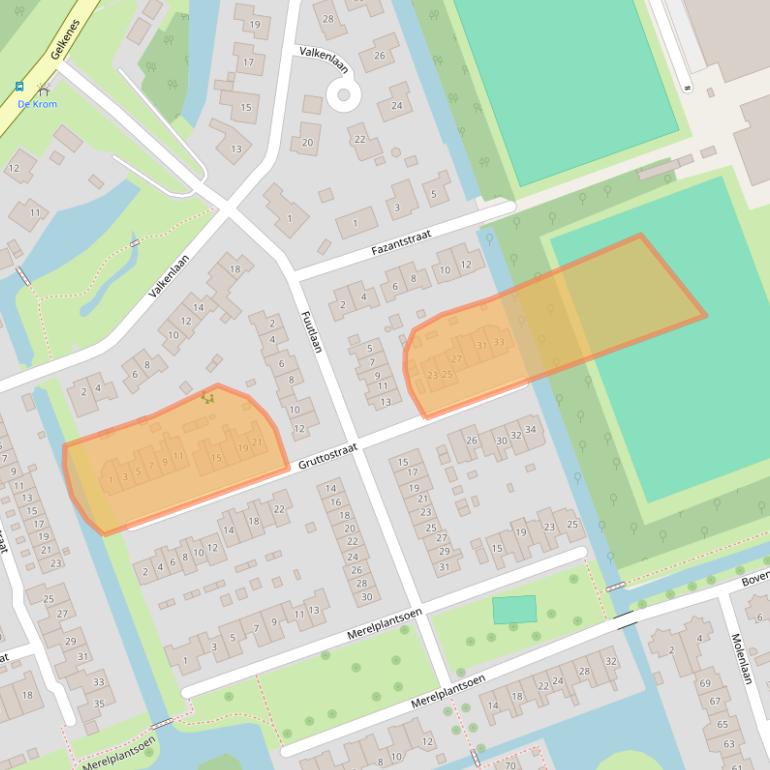 Kaart van postcodegebied 2964DD.