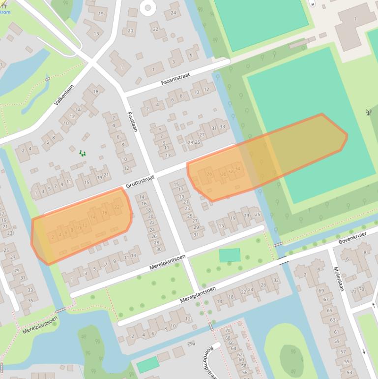 Kaart van postcodegebied 2964DE.