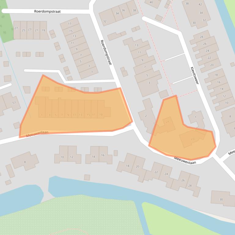 Kaart van postcodegebied 2964HA.