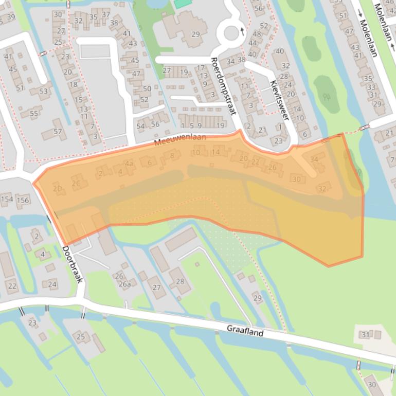 Kaart van postcodegebied 2964HB.