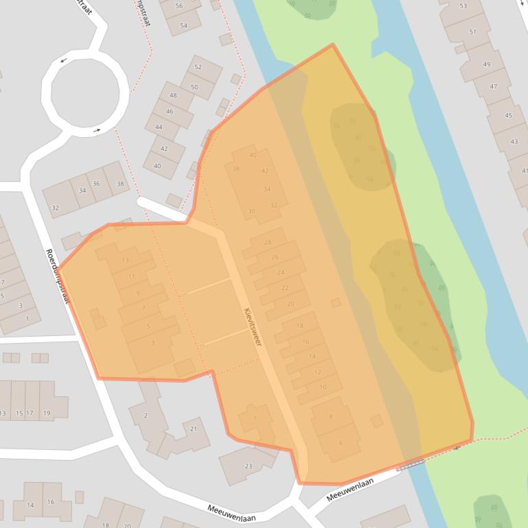 Kaart van postcodegebied 2964HC.