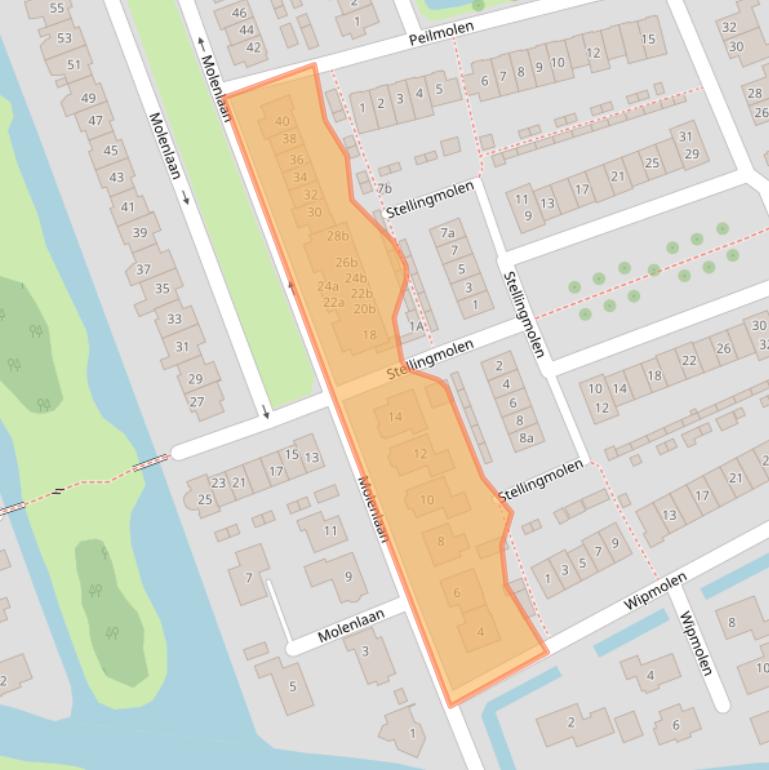 Kaart van postcodegebied 2964HG.