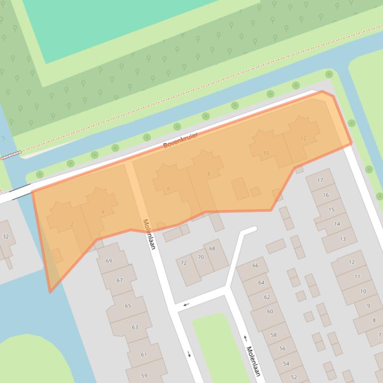 Kaart van postcodegebied 2964HL.