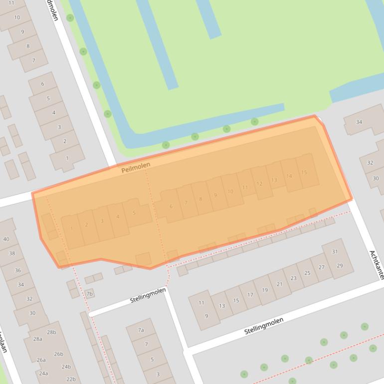 Kaart van postcodegebied 2964HP.