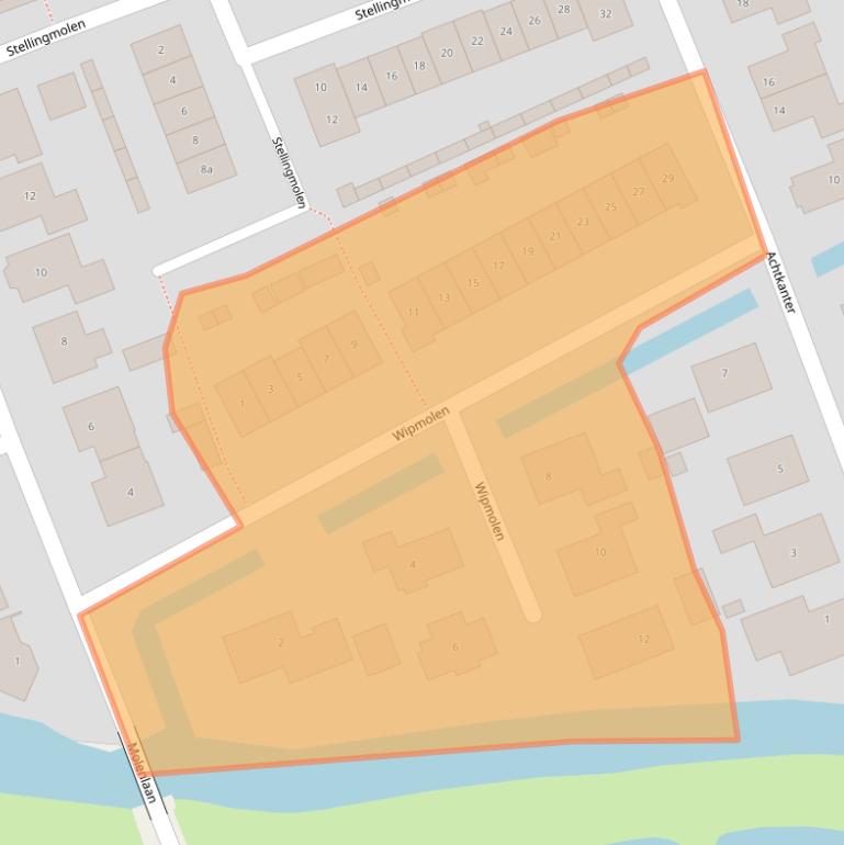 Kaart van postcodegebied 2964HR.