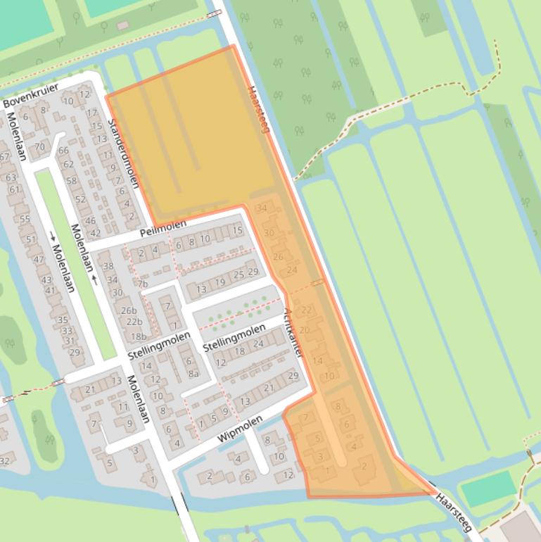 Kaart van postcodegebied 2964HS.