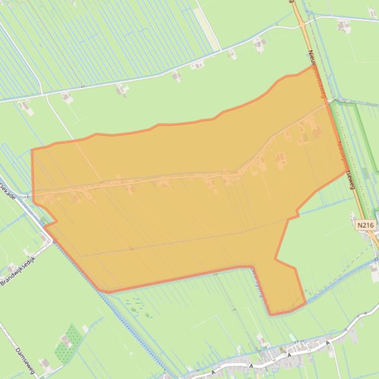 Kaart van postcodegebied 2964LA.