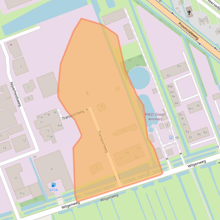 Kaart van postcodegebied 2964LP.