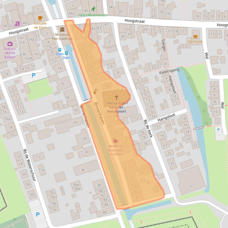 Kaart van postcodegebied 2965AB.