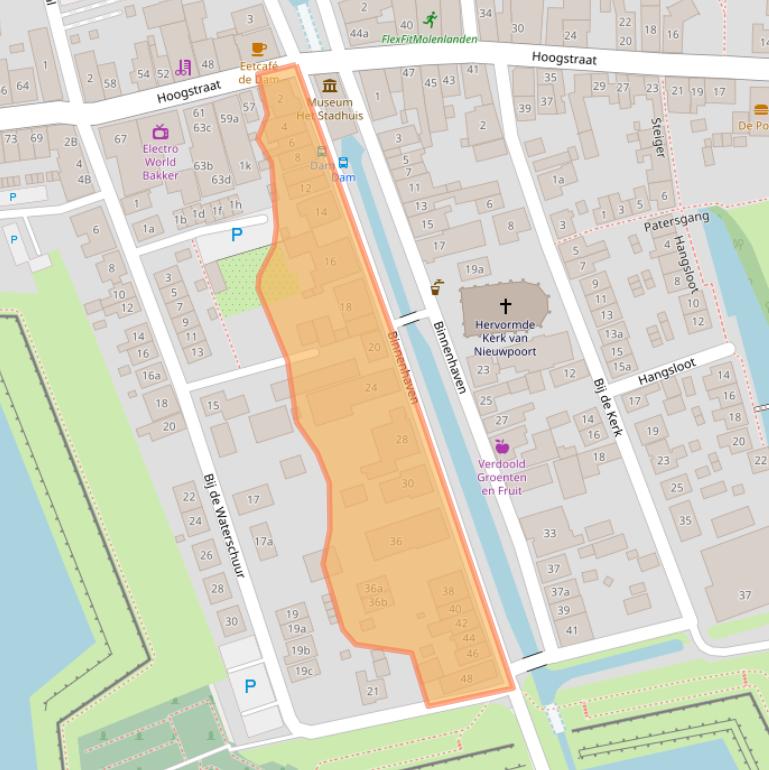 Kaart van postcodegebied 2965AC.