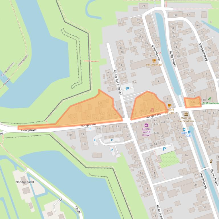 Kaart van postcodegebied 2965AM.
