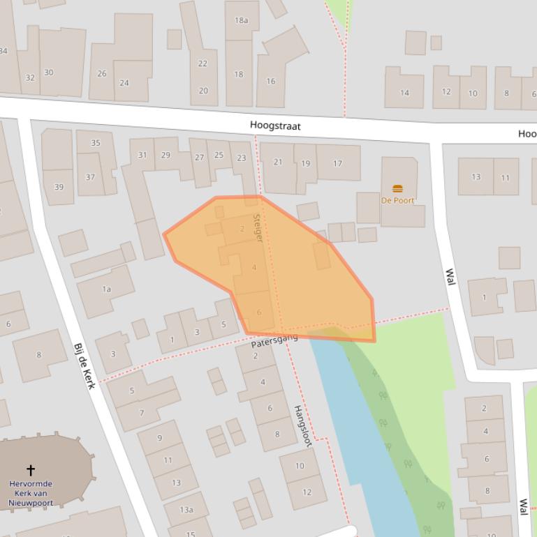 Kaart van postcodegebied 2965BD.