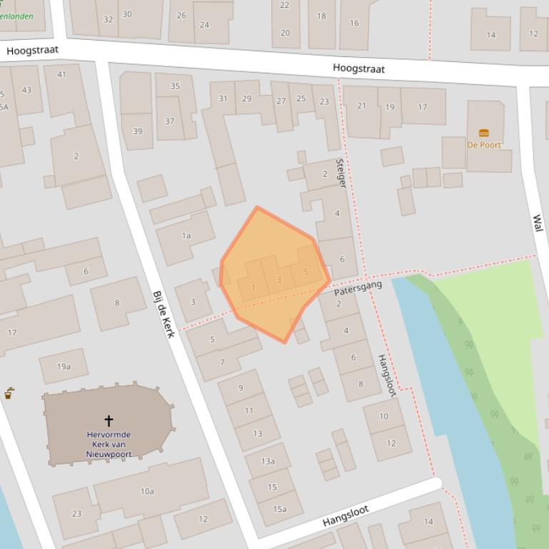 Kaart van postcodegebied 2965BJ.